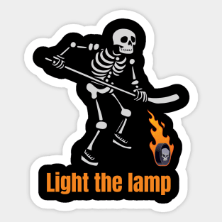 Hockey Skeleton, Light the Lamp Shirt, Game Day Shirt, Hockey Shirt, Hockey Tee, Gift for Him, Hockey Player Gift, Halloween, Birthday Gift Sticker